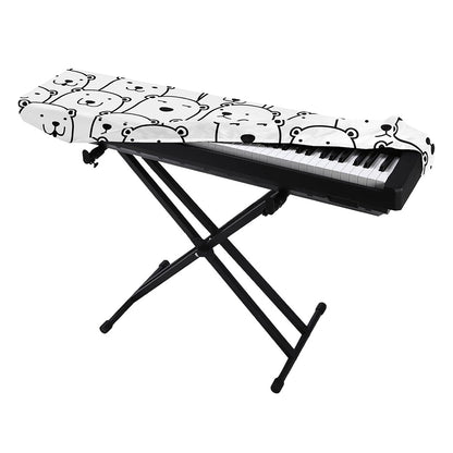 Cute Polar Bear Pattern Print Piano Keyboard Cover
