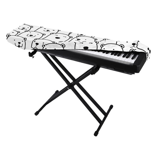 Cute Polar Bear Pattern Print Piano Keyboard Cover