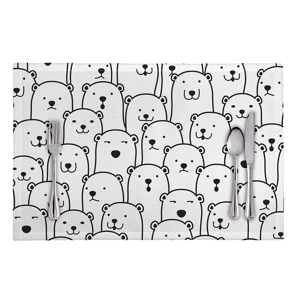 Cute Polar Bear Pattern Print Placemat