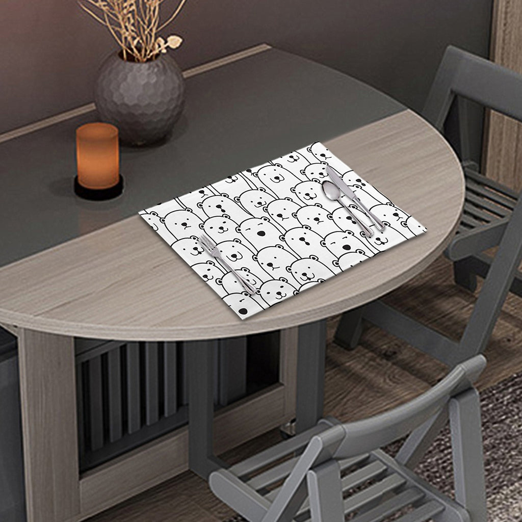 Cute Polar Bear Pattern Print Placemat