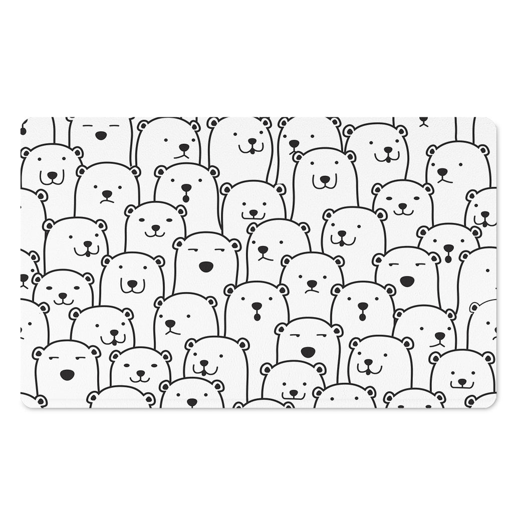 Cute Polar Bear Pattern Print Polyester Doormat