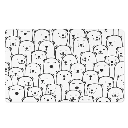 Cute Polar Bear Pattern Print Polyester Doormat