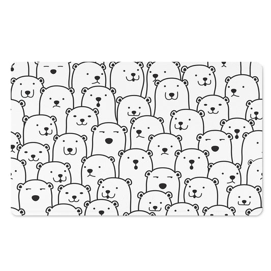 Cute Polar Bear Pattern Print Polyester Doormat