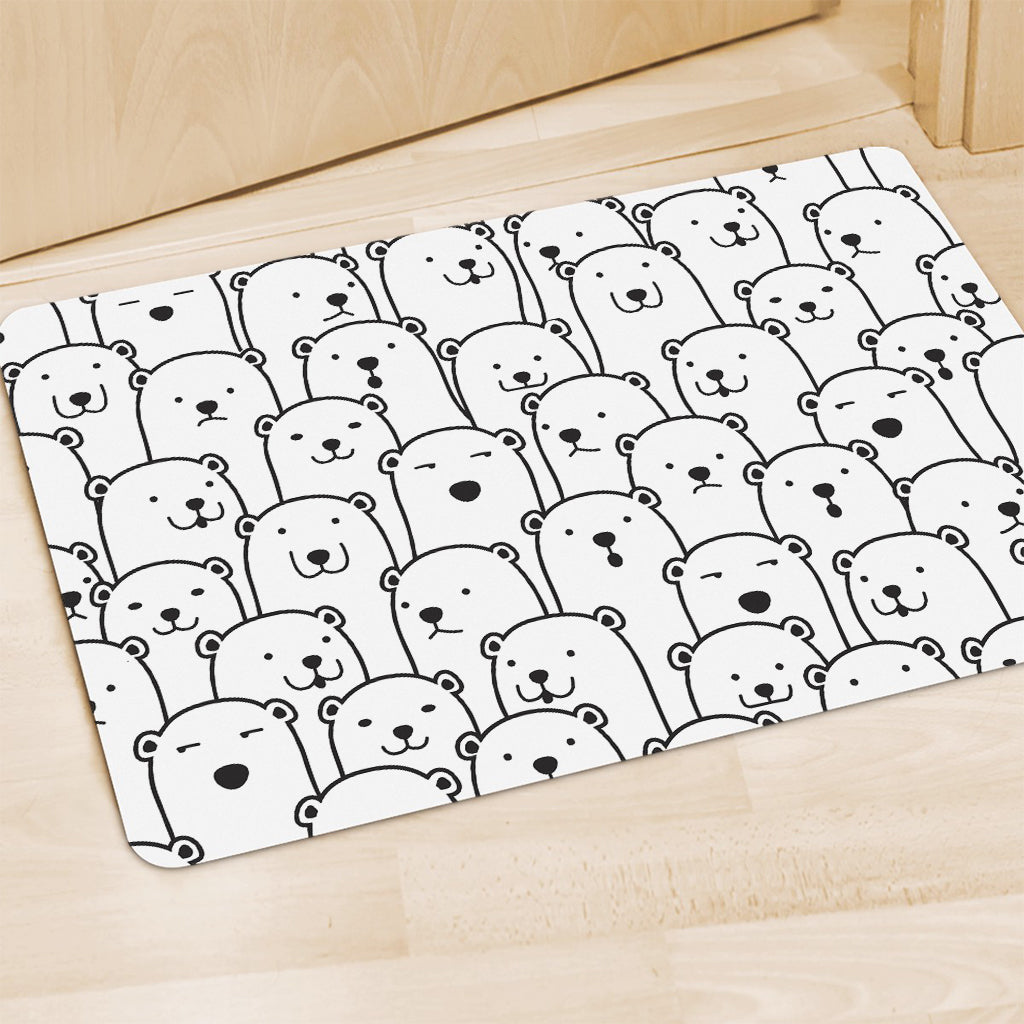 Cute Polar Bear Pattern Print Polyester Doormat