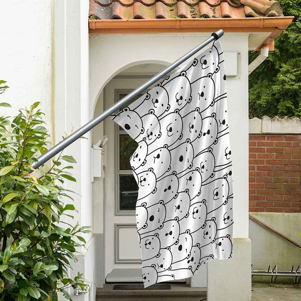 Cute Polar Bear Pattern Print Polyester Flag