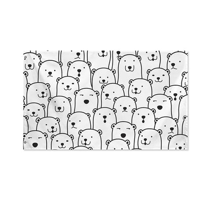 Cute Polar Bear Pattern Print Polyester Flag