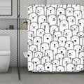 Cute Polar Bear Pattern Print Polyester Shower Curtain