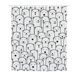 Cute Polar Bear Pattern Print Polyester Shower Curtain