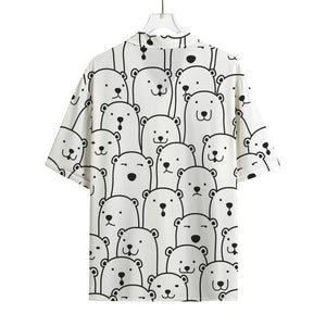 Cute Polar Bear Pattern Print Rayon Hawaiian Shirt