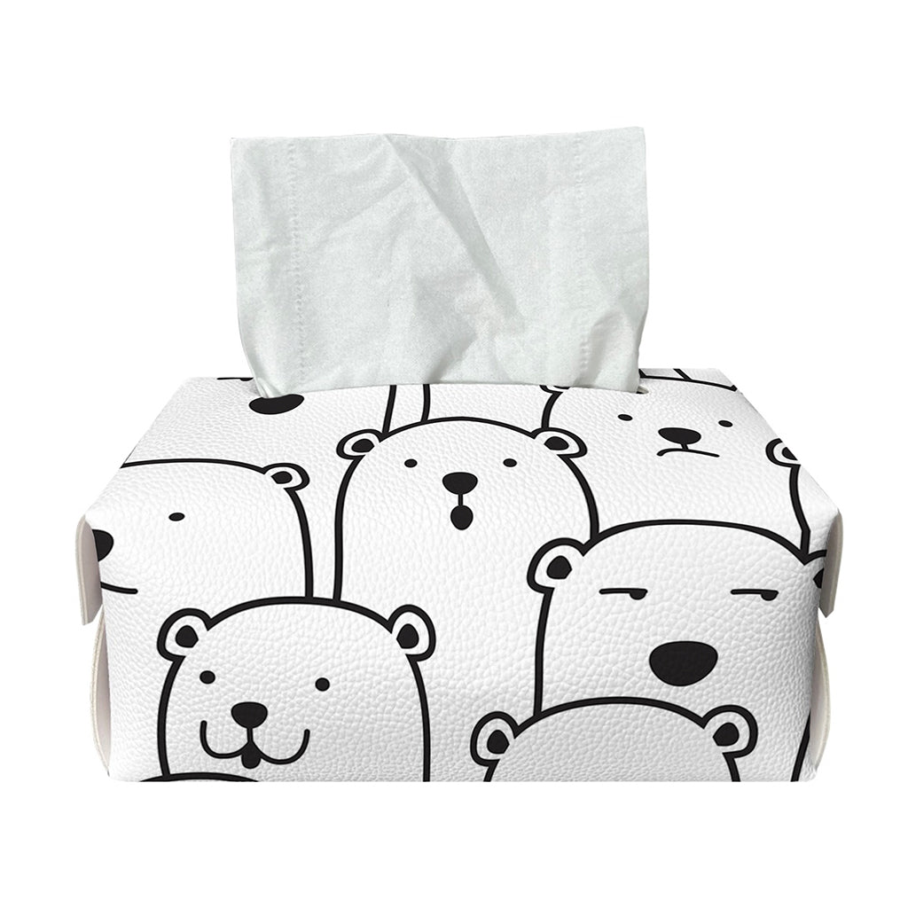 Cute Polar Bear Pattern Print Rectangle Tissue Box Cover