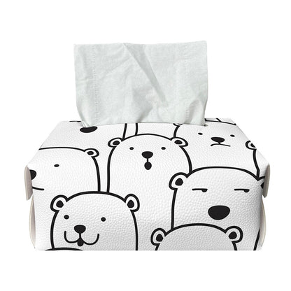Cute Polar Bear Pattern Print Rectangle Tissue Box Cover