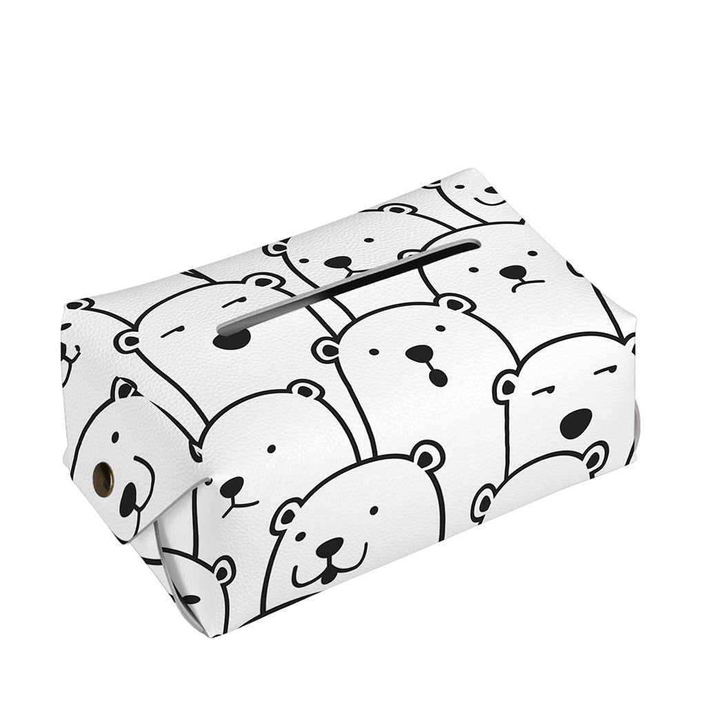 Cute Polar Bear Pattern Print Rectangle Tissue Box Cover