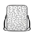 Cute Polar Bear Pattern Print Rectangular Crossbody Bag