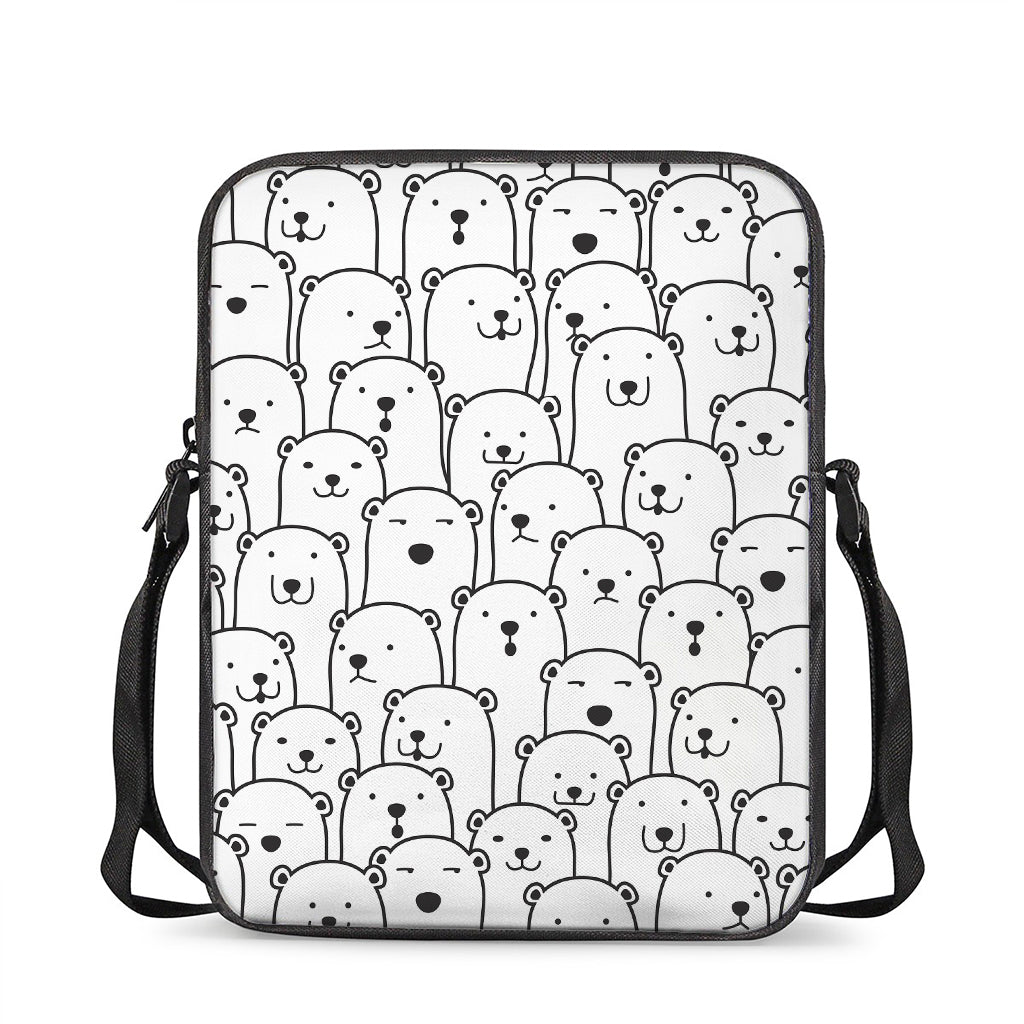Cute Polar Bear Pattern Print Rectangular Crossbody Bag