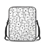 Cute Polar Bear Pattern Print Rectangular Crossbody Bag