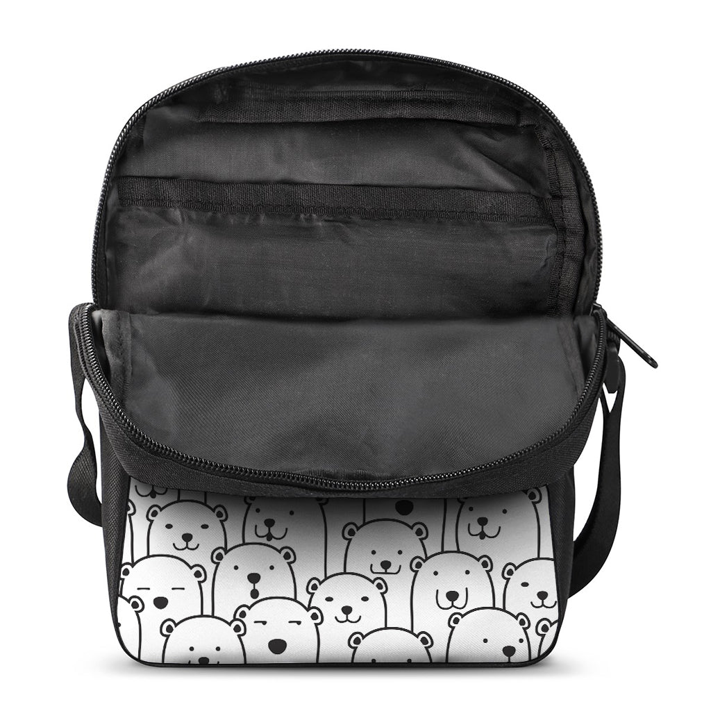 Cute Polar Bear Pattern Print Rectangular Crossbody Bag