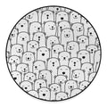 Cute Polar Bear Pattern Print Round Floor Mat