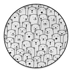 Cute Polar Bear Pattern Print Round Floor Mat