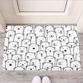 Cute Polar Bear Pattern Print Rubber Doormat