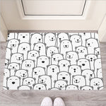 Cute Polar Bear Pattern Print Rubber Doormat
