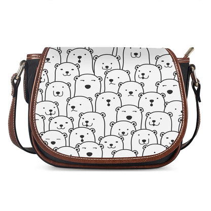 Cute Polar Bear Pattern Print Saddle Bag