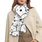 Cute Polar Bear Pattern Print Scarf