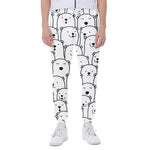 Cute Polar Bear Pattern Print Scuba Joggers