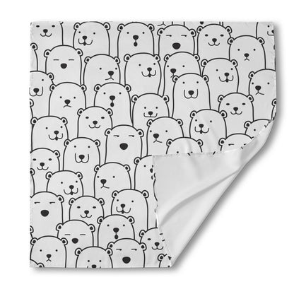 Cute Polar Bear Pattern Print Silk Bandana