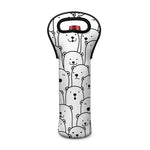 Cute Polar Bear Pattern Print Single Neoprene Wine Tote