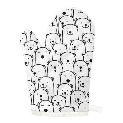 Cute Polar Bear Pattern Print Single Oven Mitt