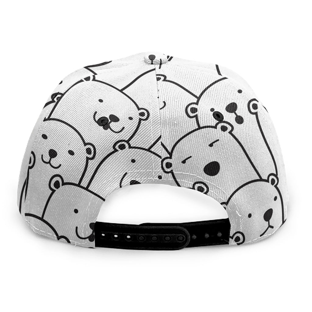 Cute Polar Bear Pattern Print Snapback Cap