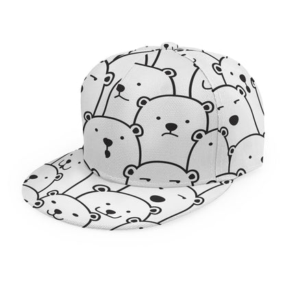 Cute Polar Bear Pattern Print Snapback Cap