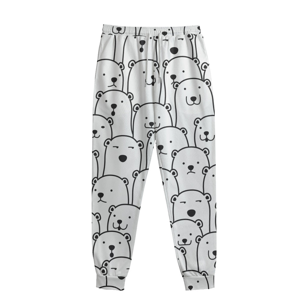 Cute Polar Bear Pattern Print Sweatpants