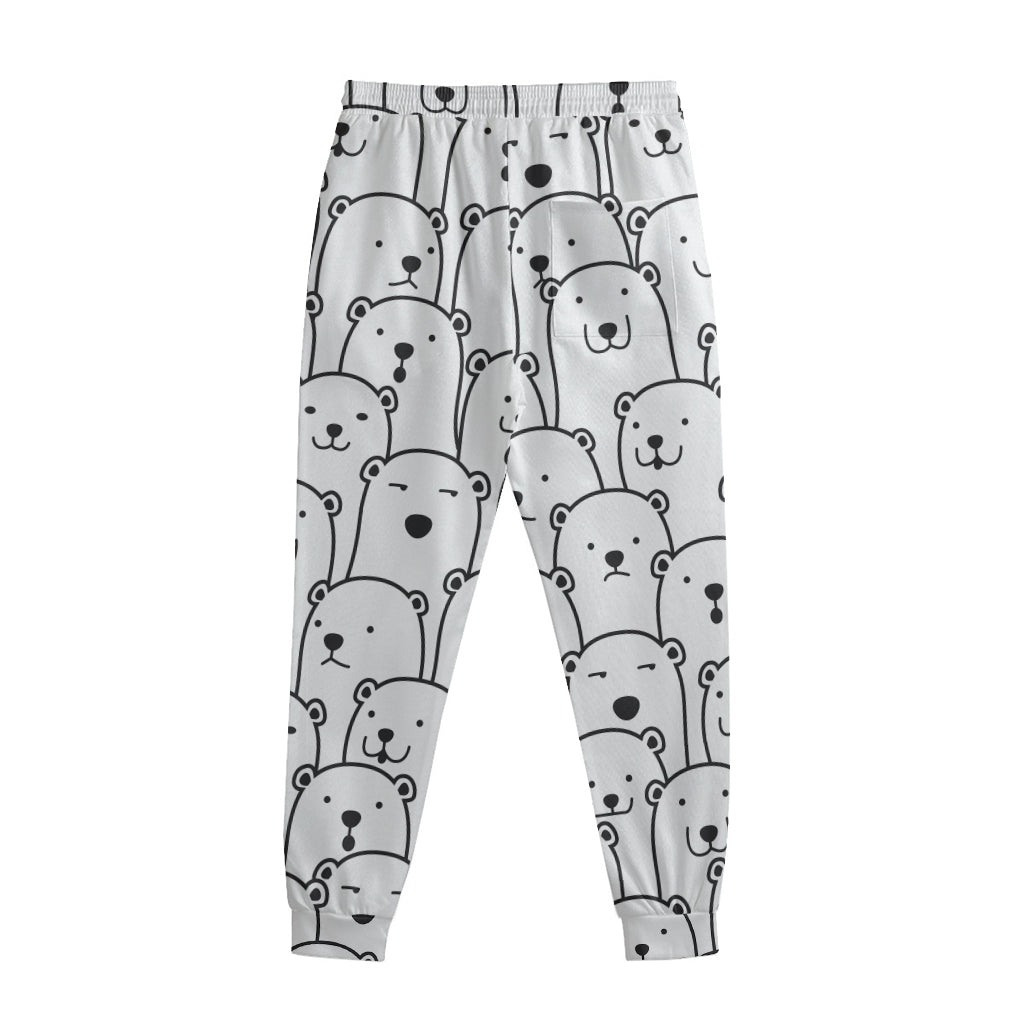 Cute Polar Bear Pattern Print Sweatpants