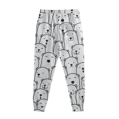 Cute Polar Bear Pattern Print Sweatpants
