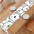 Cute Polar Bear Pattern Print Table Runner