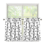 Cute Polar Bear Pattern Print Tier Curtains
