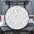 Cute Polar Bear Pattern Print Tire Cover