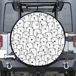 Cute Polar Bear Pattern Print Tire Cover