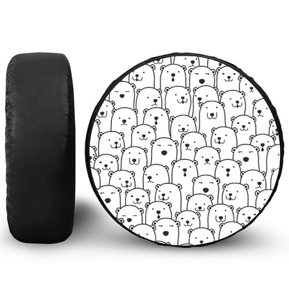 Cute Polar Bear Pattern Print Tire Cover