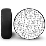 Cute Polar Bear Pattern Print Tire Cover