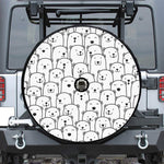 Cute Polar Bear Pattern Print Tire Cover With Camera Hole