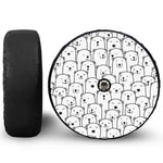 Cute Polar Bear Pattern Print Tire Cover With Camera Hole