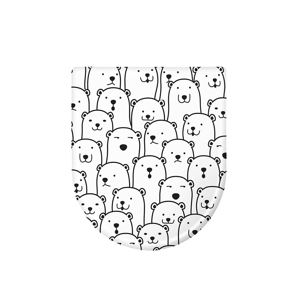 Cute Polar Bear Pattern Print Toilet Lid Cover