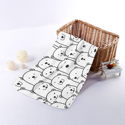 Cute Polar Bear Pattern Print Towel