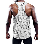 Cute Polar Bear Pattern Print Training Tank Top