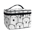 Cute Polar Bear Pattern Print Travel Makeup Bag