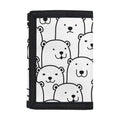 Cute Polar Bear Pattern Print Trifold Wallet
