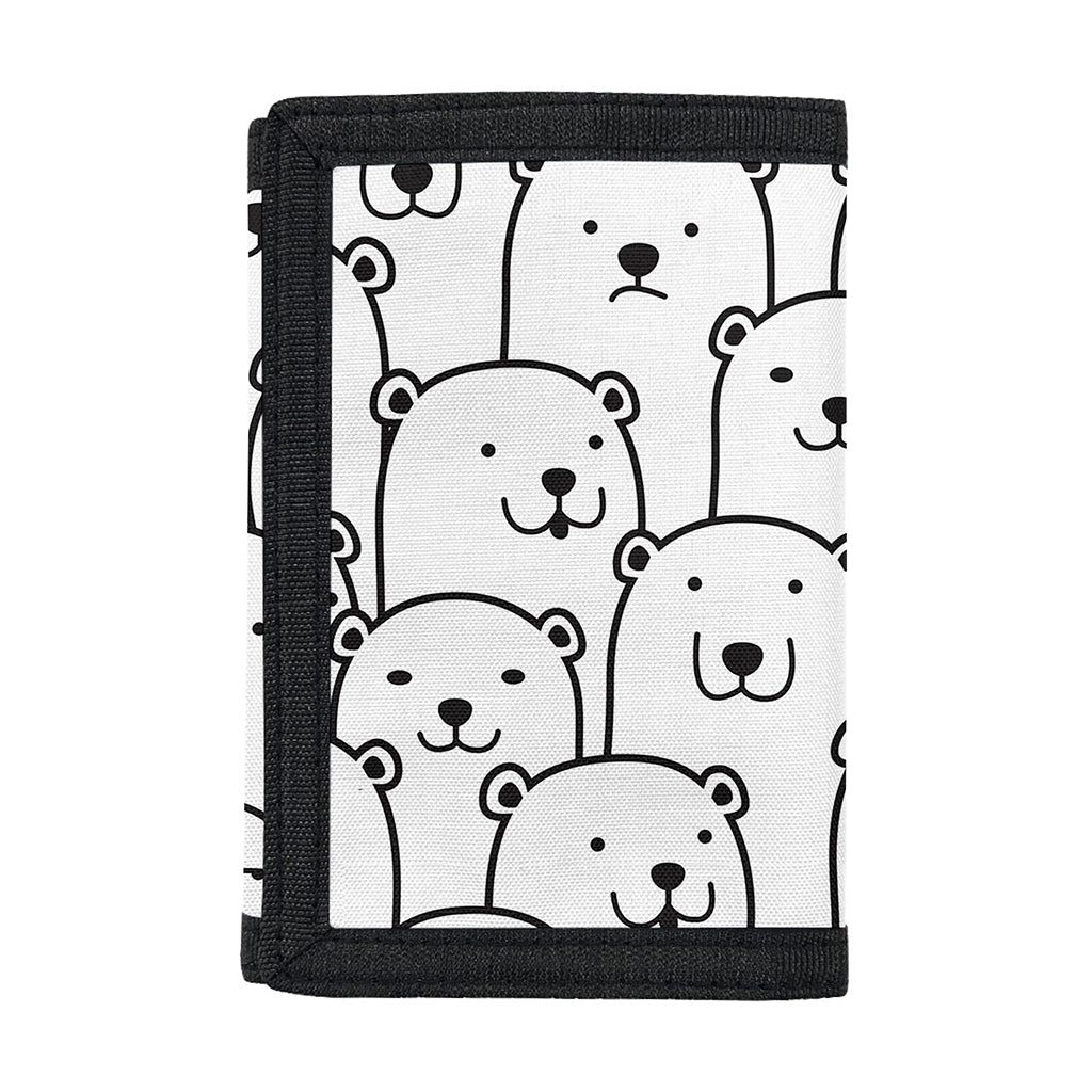 Cute Polar Bear Pattern Print Trifold Wallet