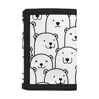 Cute Polar Bear Pattern Print Trifold Wallet